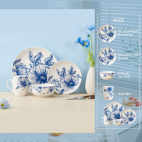 Vaisselle en céramique blanche de 16 pièces en gros Collection d'assiettes pour un usage quotidien à la maison et dans les hôtels