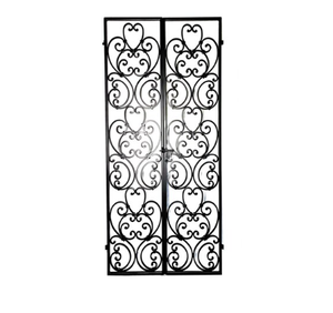 Fer ornemental enduit de poudre travaille <span class=keywords><strong>Toscane</strong></span> fer cave à vin double porte ou porte de jardin - Product Image 1