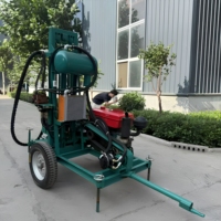 Foreuse hydraulique portable pour puits d'eau, 150 m, rotation, forage de boue, moteur diesel Changchai 25 CV, utilisation facile pour les zones rurales du Vietnam