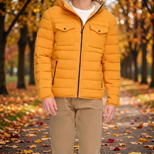 Men's Stand Collar <b>Thin</b> Spring Windproof Solid Color Polyester Warm Casual Outdoor Hip Hop Bomber Jacket - Product Image 4