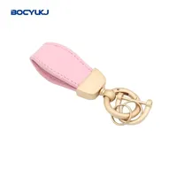 Porte-clés de voiture en cuir avec logo métallique pour BMW Mercedes VW Audi MINI Hyundai KIA MG Toyota Ferrari, accessoires anti-perte