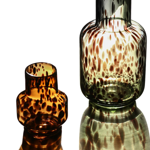 Jarrón de Vidrio Hecho a Mano de Estilo Antiguo con Patrón de Carey, Diseño de Polígono, Decoración Navideña para el Hogar, para Flores Hidropónicas - Product Image 1