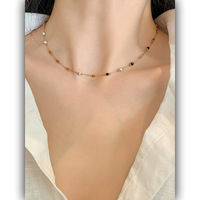 Parures de bijoux en acier inoxydable plaqué or inaltérable, avec perles en émail et pierres naturelles colorées, style simple, comprenant collier, bracelet et chaîne de cheville