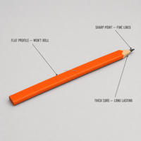Fournitures en gros, packs en vrac pour les entrepreneurs et les revendeurs, crayon de charpentier, crayon de charpentier à tailleur, crayon plat