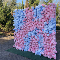 Mur de fleurs personnalisé 5D enroulable tissu fleur mur mariage décor soie artificielle rose fleur panneau toile de fond fleur mur
