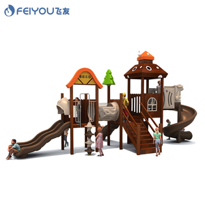 Ensemble d'équipement <span class=keywords><strong>de</strong></span> jeux pour enfants en plein air Maternelle Montessori en bois Aire <span class=keywords><strong>de</strong></span> jeux naturellement adaptée aux enfants avec escaliers <span class=keywords><strong>et</strong></span> toboggan - Product Image 1