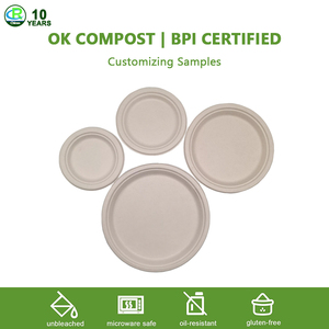 Custom Service Biodegradable Sugarcane Bagasse <strong>Paper</strong> Pulp Dessert Cake Tray Bio Eco Friendly <strong>Small</strong> Mini Food <strong>Plates</strong> - Product Image 3