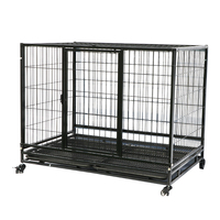 Cage pour chien pliable de haute qualité à double porte XL XXL, cages d'élevage pour animaux de compagnie avec roues, style sportif, motif uni
