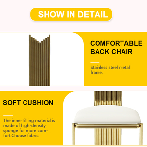 Silla <span class=keywords><strong>de</strong></span> Trono Nupcial <span class=keywords><strong>de</strong></span> Acero Inoxidable con Flores Doradas, <span class=keywords><strong>de</strong></span> Lujo, para Hoteles, Banquetes, Bodas y Eventos, Venta al Por Mayor - Product Image 6