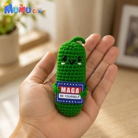 Boneka Amigurumi Rajutan Tangan Custom OEM dengan Kartu, Hadiah Positif Lucu untuk Acara Perusahaan dan Souvenir Pesta