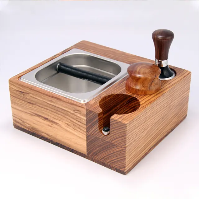New Style coffee filter holder Shelf storage Sturdy wooden Tamping Barista Coffee Tamper Holder base Wood coffee tamper stand