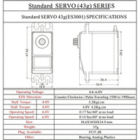 Servomoteur analogique étanche en plastique EMAX ES08MAII officiel avec engrenages, 43g, couple de 13KG, 4.8-6V, moule privé pour voiture RC et avion