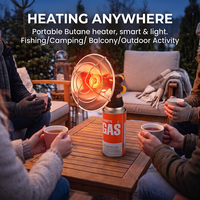 Chauffe-gaz portable Orangegaz Mini Sun pour le camping, chauffe-tente au butane pour l'hiver avec cartouche et étui de transport en plastique