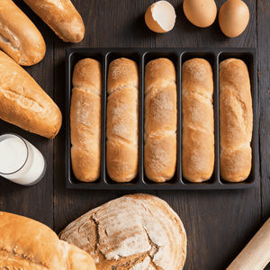 Nouvelle Moule à Baguettes Françaises Classique 5 Emplacements en Silicone Antiadhésif Perforée pour la Cuisson à Domicile, en Cuisine ou lors de Fêtes – Facile à Utiliser, Forme Rectangulaire - Product Image 3