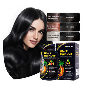 Venta al por mayor Etiqueta Privada coloración rápida 5 minutos bolsitas a base de hierbas sin amoníaco permanente negro tinte para el cabello Color champú tinte - Product Image 1