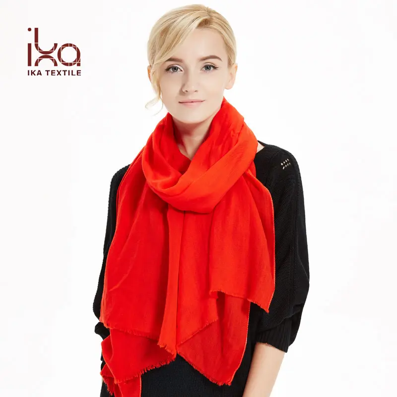Women Winter Solid Color 100% Lambswool Scarf Oversize