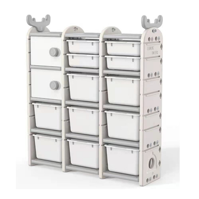 New Hot Children Stable Layers White Elk Cute Toys Organizer Box Kids Plastic Storage Cabinet