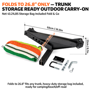 <span class=keywords><strong>Soporte</strong></span> de Acero Portátil para Remolque de Jeep, Capacidad de 772 lb, Compatible <span class=keywords><strong>con</strong></span> Receptor de 2 Pulgadas, <span class=keywords><strong>con</strong></span> <span class=keywords><strong>Hamaca</strong></span> para Camioneta, Wrangler, SUV, Camping, Viajes Todoterreno - Product Image 4