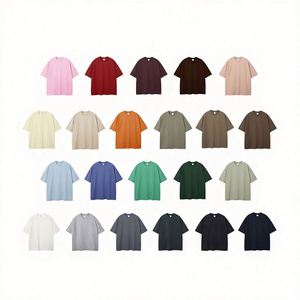 2026 Spring Summer Streetwear Loose Men's Short Sleeve Cotton T-<b>Shirt</b> Colorful Women T <b>Shirts</b> 305g - Product Image 3