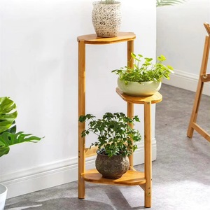 Support à plantes en bambou à 3 niveaux, étagère d'angle, porte-pot, présentoir à fleurs pour salon, brun naturel - Product Image 2