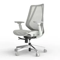 Chaise de bureau exécutive à dossier en maille avec support lombaire réglable, chaise de direction pour espace de travail privé