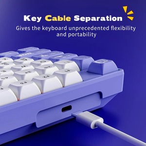Teclado Mecánico para Juegos <span class=keywords><strong>Azz</strong></span> Ak870mc de 87 Teclas, Cableado, RGB, Intercambiable en Caliente, Iluminación Mixta, Interfaz Universal Serial Bus, Adecuado para - Product Image 3