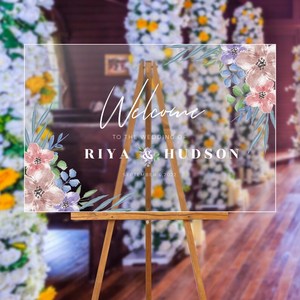 ป้ายต้อนรับงานแต่งงานอะคริลิคใสแบบตั้งพื้นสำหรับงานหมั้น งานแต่งงาน งานเลี้ยงฉลองวันเกิด - Product Image 4