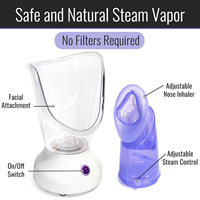 Masseur facial personnel à vapeur avec embout nasal, brume chaude pour le visage et le nez, pour le nettoyage des pores et le soulagement des sinus