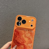Étui de téléphone élégant à motif marbré avec protection d'objectif grand angle et coloré pour iPhone 17 Pro Max 16 15 Funda