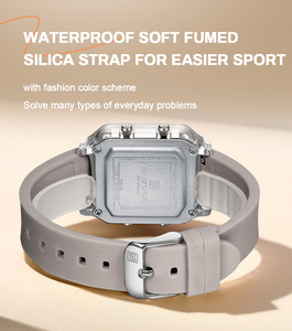 Naviforce Đa Chức Năng Đồng Hồ Kỹ Thuật Số Phụ Nữ Thời Trang Đồng Hồ Thời Gian Lịch Tuần Hiển Thị Silicone Dây Đeo Phụ Nữ Không Thấm Nước Đồng Hồ - Product Image 6