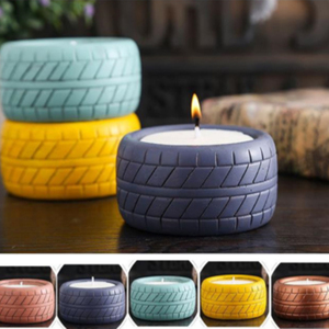Portavelas Decorativo para el Hogar, en Forma de Neumático, de Cemento, para Velas Aromáticas, Decoración del Hogar en Cerámica - Product Image 4