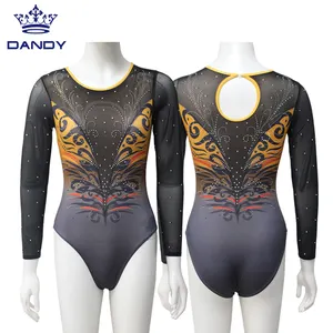 Tasarım kendi jimnastik Leotard toptan Dancewear kostümleri çocuklar Leotard kızlar