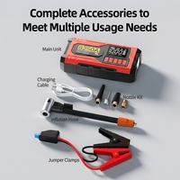 Jump Starter with Air Pump Car Battery Booster 12V Digital Display Tire Inflator LED Emergency Light USB Charging 6000mAh