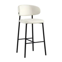 Tabouret de bar moderne rembourré à dossier arrondi, chaise de bar en tissu pour bar et restaurant (vente en gros)