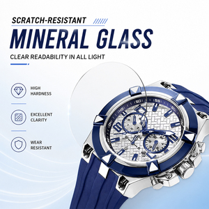 Reloj de Cuarzo de Lujo para Hombre DK&YT, Caja de Acero Inoxidable de 40 mm, Cristal Mineral, Correa de Goma, Resistente al Agua 100 m - Product Image 5