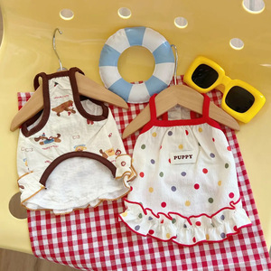 Summer pet <b>clothes</b> with lace trim, cute polka dot cartoon animal designs, suitable <b>for</b> <b>dogs</b>, cats, <b>small</b> <b>dogs</b>, Teddy Bears, and - Product Image 3