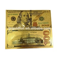 Nuevo Producto de 2016 Billete de Lámina de Oro de 24k Nueva Edición de $100 Dólares