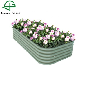 Kit de jardinière surélevée modulaire en métal ondulé de 17 pouces de hauteur (3,5 pi x 6,5 pi) <span class=keywords><strong>pour</strong></span> extérieur, en Aluzinc galvanisé, 195*105*43 cm - Product Image 1