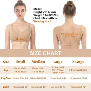 เสื้อชั้นในออกกำลังกายไมโครไฟเบอร์สีเบจสำหรับผู้หญิง แบบไม่มีแขน สำหรับเต้นบนเวที เอวยางยืด - Product Image 4