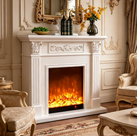 Chimenea Eléctrica Premium con Soporte para TV, Diseño Elegante, Escena de Llama Realista, Calefacción Práctica para el Hogar