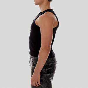 Débardeur côtelé décontracté 100 % coton respirant pour homme - Teint en pièce, design amincissant personnalisé - Product Image 2