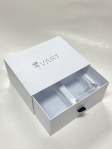 Caja de papel deslizante de lujo con impresión personalizada blanca de fabricación, caja de regalo con embalaje de cajón con espuma - Product Image 4