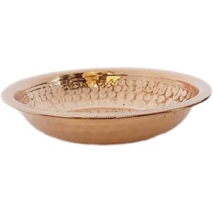 PARIJAT Artisanat Traditionnel Indien Service En Laiton Ensemble De Haute Qualité Assiette De Service Bols Cuillère En Verre Logo Personnalisé Martelé À La Main - Product Image 2