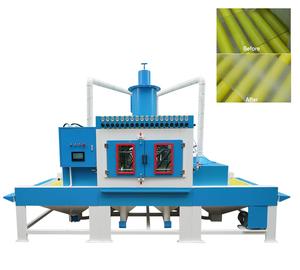 Macchina automatica sabbiatrice a rulli trasportatore sabbiatrice per pulizia di superfici in vetro/metallo - Product Image 1