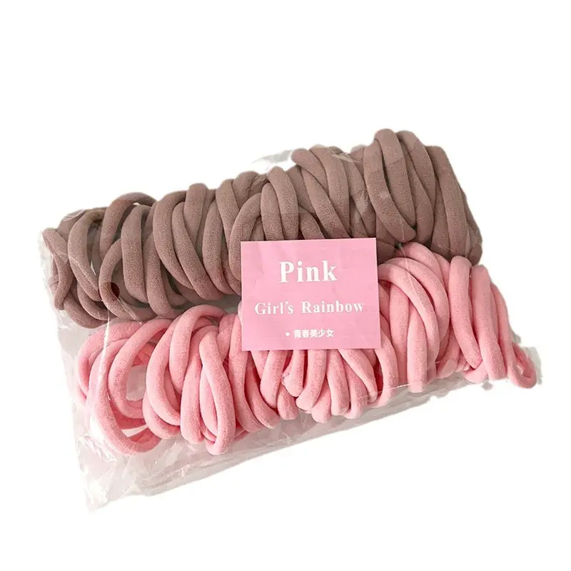 Caliente 100 unids/pack 4,5 CM Nylon sin costuras Scrunchies accesorios para el cabello niñas alto elástico negro lazos para el cabello cuerda para mujeres niñas