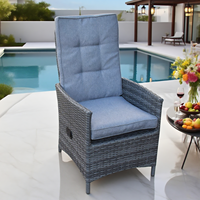 Ensemble de canapé à dossier haut réglable fauteuil en rotin inclinable ensemble de canapé en osier patio inclinable ensemble de chaise longue d'extérieur pour jardin