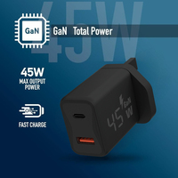 Adaptateur de prise européenne, chargeur 45 watts, câble type C, bloc mural 45w, chargeur Gan type C, chargeur type-c, adaptateur 45w pour téléphone