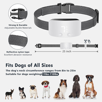 Wiederauf lad bares Anti-Bark-Trainings halsband für kleine mittelgroße Hunde 7 Einstellbare Empfindlichkeit Intensität stufen Beep Vibration White