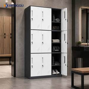 <span class=keywords><strong>Armadio</strong></span> in Acciaio a Nove <span class=keywords><strong>Ante</strong></span> Bicolore, Guardaroba <span class=keywords><strong>Metallico</strong></span> con Ripiani, Organizzatore per Camera da Letto, Scuola, Dormitorio, Casa - Product Image 3