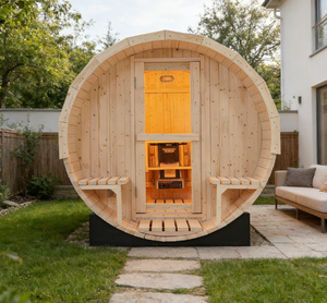 Sauna extérieur en bois massif de style européen pour 4 à 6 personnes, sauna à vapeur sèche, barils de sauna en stock - Product Image 2